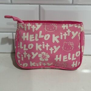 Rare Vintage Hello Kitty Pink With Hibiscus Mini Pouch